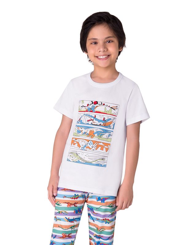 Pijama Manga Curta Com Calça Masculino - Para Colorir - useveggi