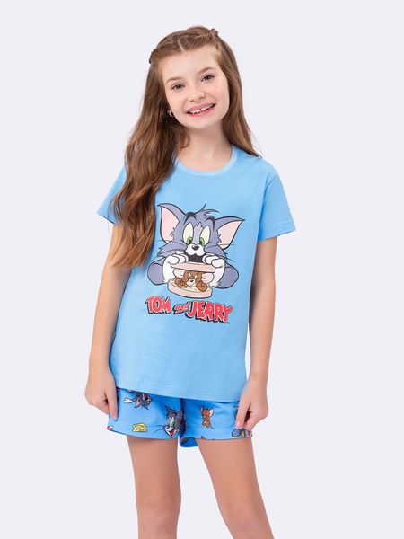 Pijama Manga Curta Infantil Azul Tom and Jerry AZUL - 4