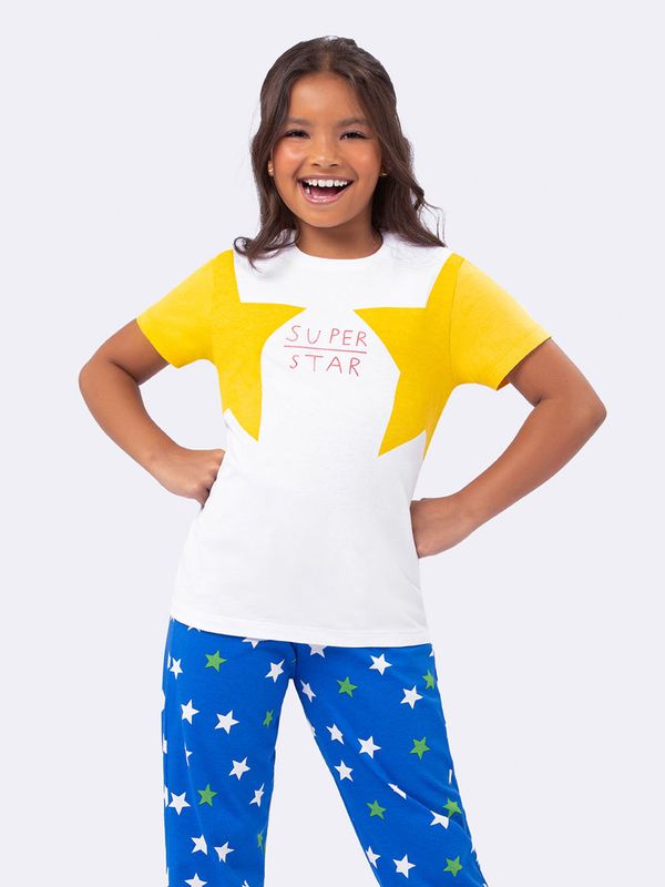 Pijama infantil calça hot sale e manga curta