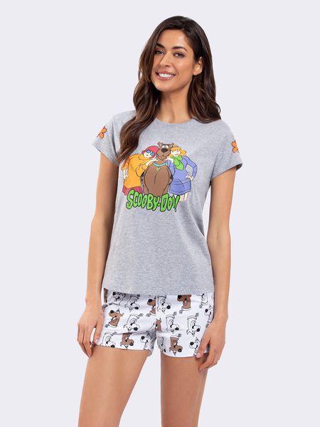 Pijama Manga Curta Mescla Scooby-Doo com Embalagem Divertida MESCLA - P
