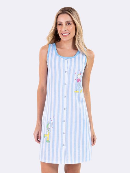 Camisola Regata Aberta Turma da Bia Romance AZUL - P
