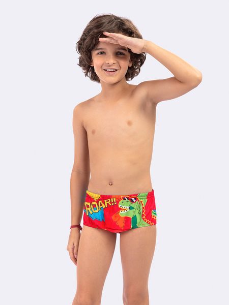 Sunga Dinossauro Rock com Proteção UV50+ VERMELHO - 12