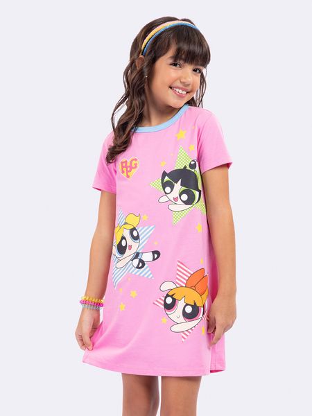 Camisola Manga Curta Infantil Meninas Superpoderosas Rosa ROSA - 6