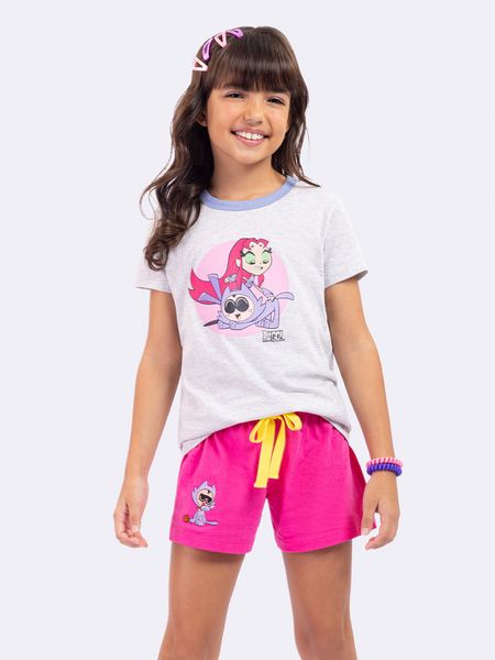 Pijama Manga Curta Infantil Jovens Titãs MESCLA - 6