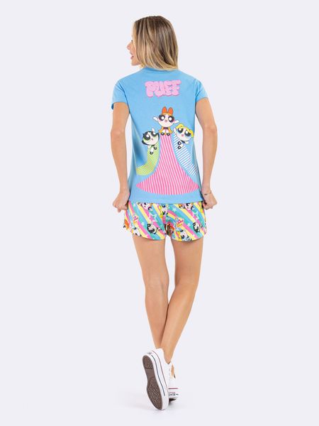 Pijama Manga Curta Meninas Superpoderosas Azul AZUL - PP