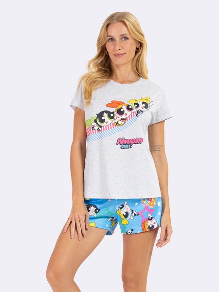 Pijama Manga Curta Meninas Superpoderosas MESCLA - P