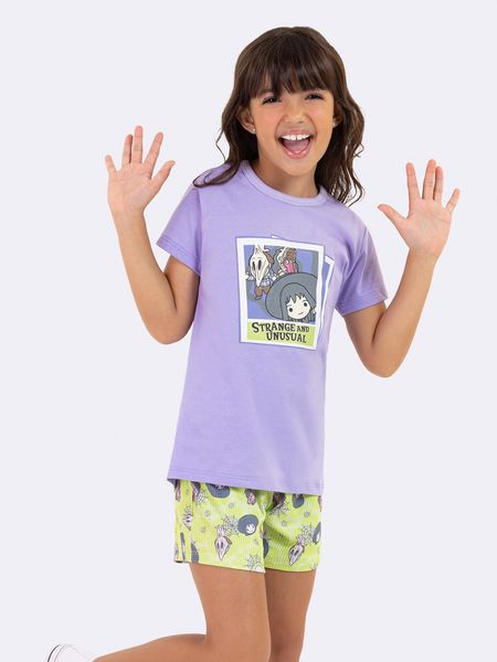 Pijama Manga Curta Infantil Beetlejuice LILAS - 8