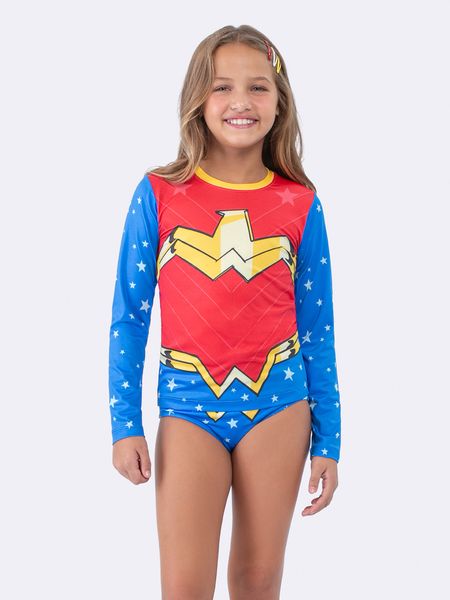 Blusa Manga Longa com Proteção UV 50+ Mulher Maravilha VERMELHO - 2