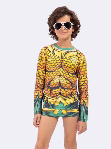 Blusa Manga Longa com Proteção UV 50+ Aquaman AMARELO - 2