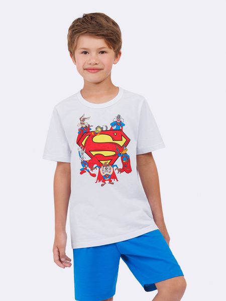 Pijama Manga Curta com Bermuda Masculino Infantil Mashups BRANCO - 2