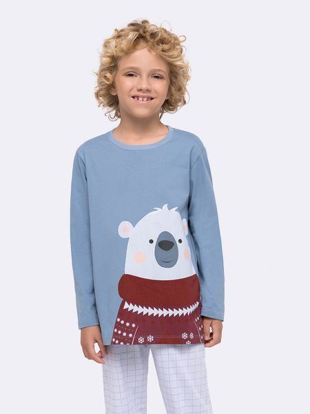 Pijama Manga Longa Infantil AZUL - 12