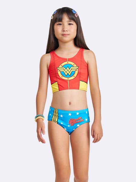 Biquíni Mulher-Maravilha com Proteção UV VERMELHO - 2