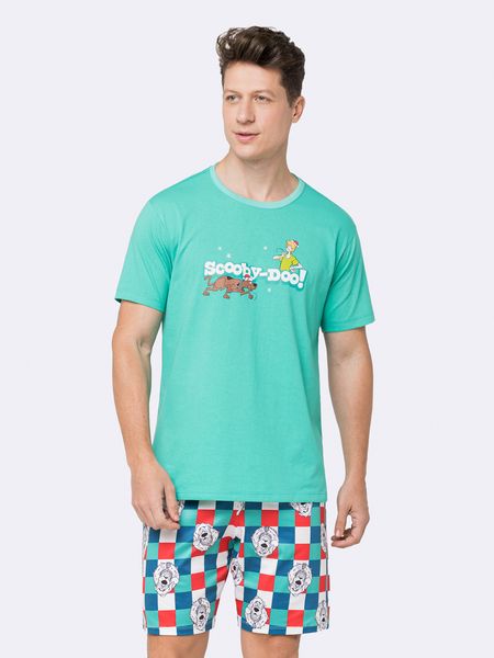 Pijama Manga Curta Masculino Scooby-Doo Natal VERDE - P